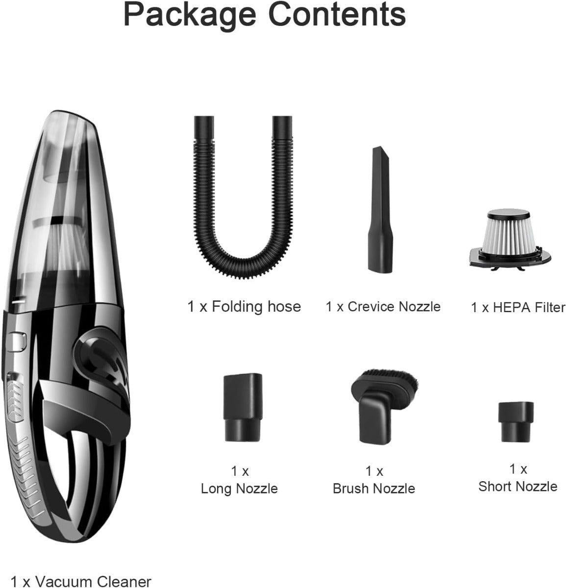 Aspirapolvere Senza Fili Portatile - Potente 120W, 3200PA, Mini Aspirapolvere Ricaricabile da 2200mAh per Casa, Auto, Ufficio