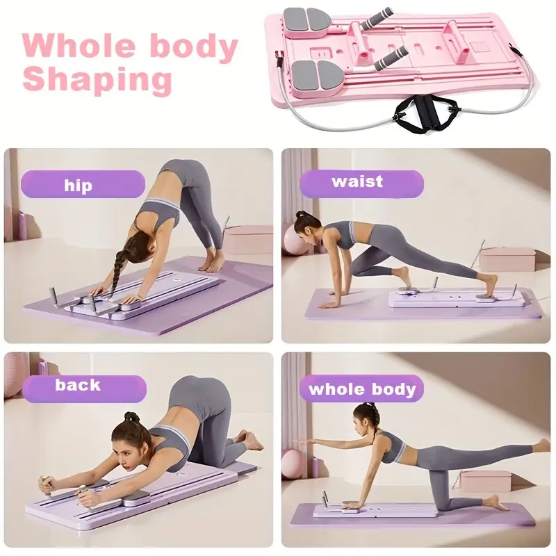 Tavola Pieghevole Multifunzione per Pilates e Addominali con Ab Roller – Macchina Fitness 4 in 1