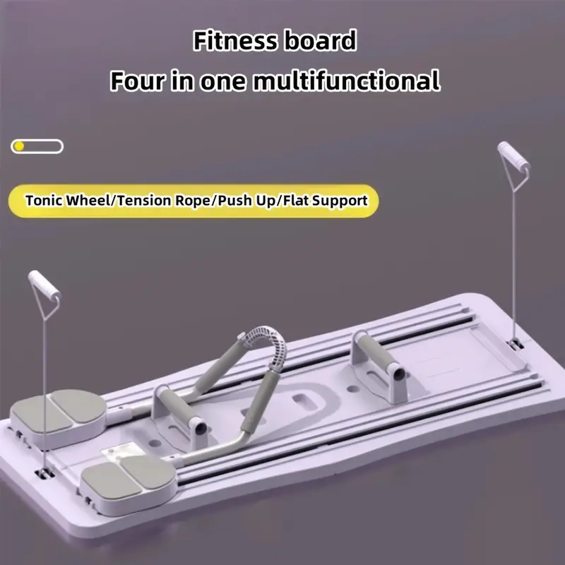 Tavola Pieghevole Multifunzione per Pilates e Addominali con Ab Roller – Macchina Fitness 4 in 1