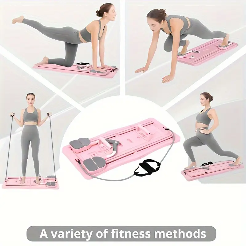 Tavola Pieghevole Multifunzione per Pilates e Addominali con Ab Roller – Macchina Fitness 4 in 1