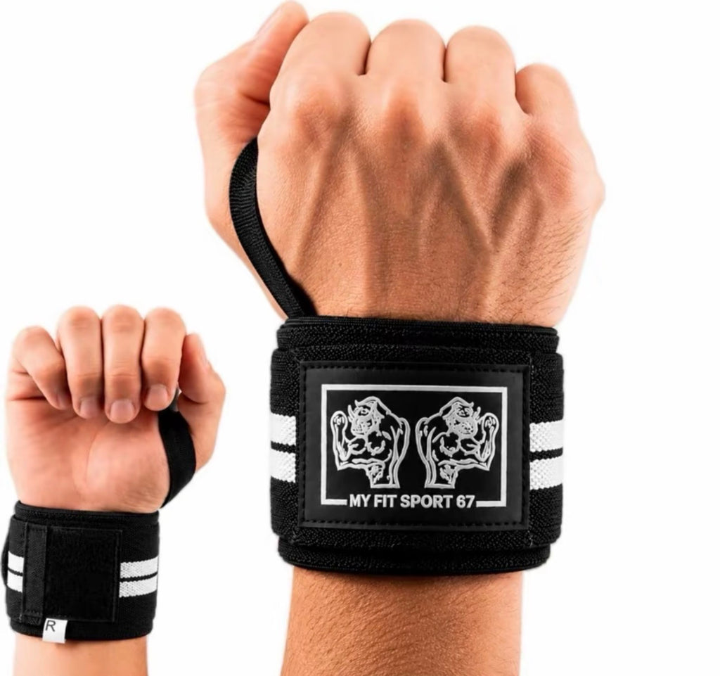 Polsiere Palestra Myfitsport67® – Supporto Polso Elasticizzato per Bodybuilding e Powerlifting