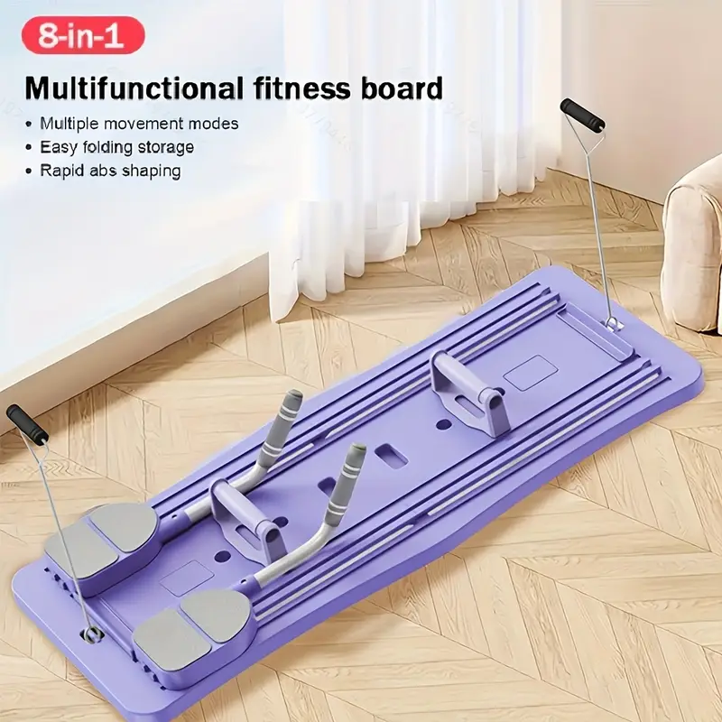 Tavola Pieghevole Multifunzione per Pilates e Addominali con Ab Roller – Macchina Fitness 4 in 1