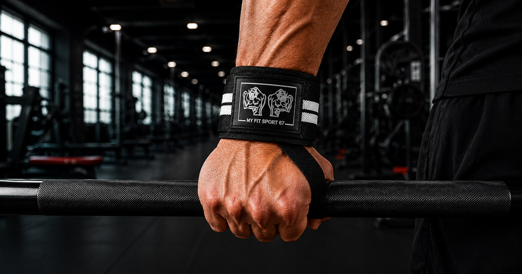 Polsiere Palestra Myfitsport67® – Supporto Polso Elasticizzato per Bodybuilding e Powerlifting
